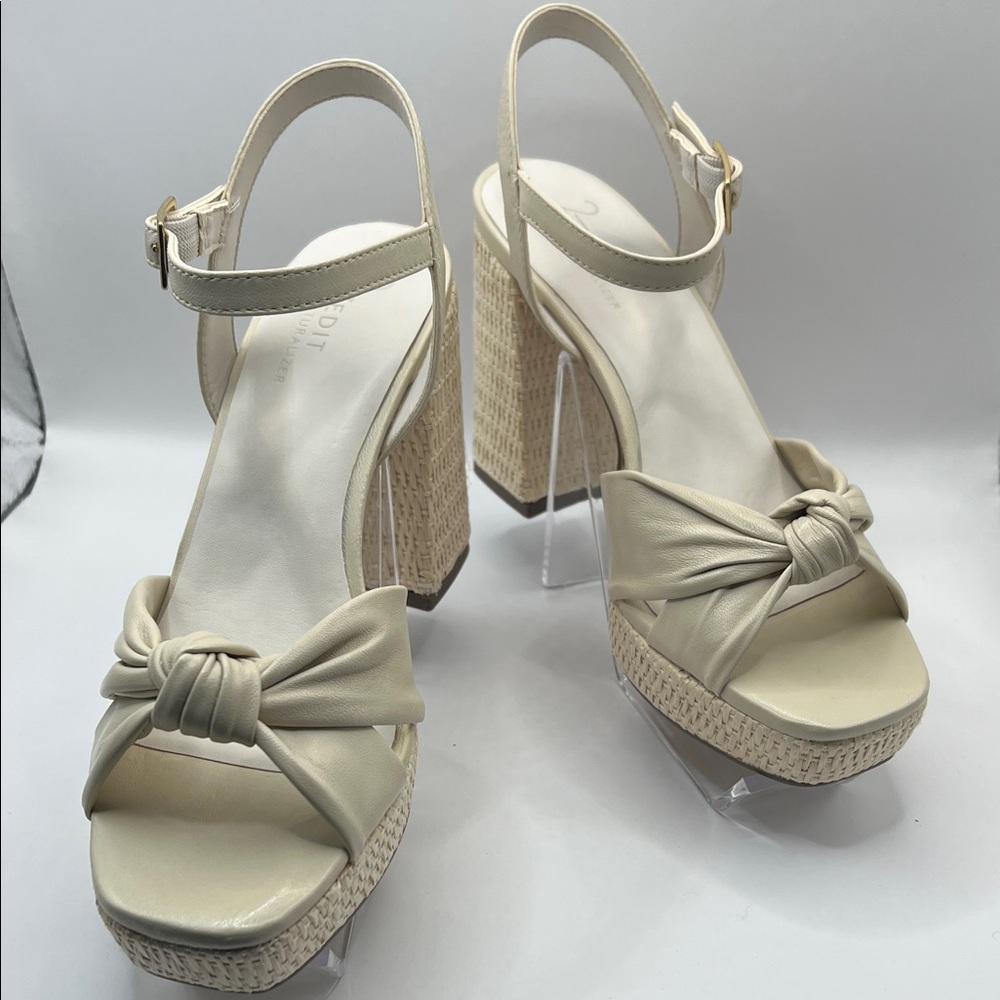 27 EDIT Cream Platform Sandals